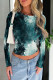 Casual Print Patchwork O Neck Tops