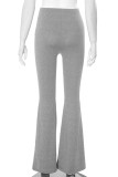 Casual Solid Color Patchwork Bodycon Mid Waist Speaker Patchwork Bottoms