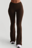 Casual Solid Color Patchwork Bodycon Mid Waist Speaker Patchwork Bottoms