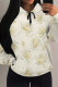 Casual Street Floral Print Butterfly Draw String Pocket Contrast Hooded Tops