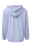 Casual Street Graffiti Print Draw String Pocket Hooded Tops