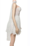 Elegant Polka Dot Patchwork Backless Strapless Two Pieces