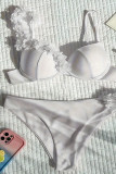 Sexy Solid Color Patchwork Backless Swimwears