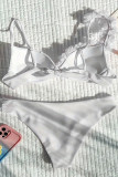 Sexy Solid Color Patchwork Backless Swimwears