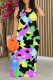 Casual Plaid Tie Dye Camouflage Print Gradient Contrast O Neck Printed Dresses
