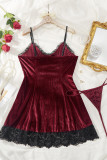 Sexy Lace Patchwork Backless Lingerie