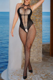 Sexy Solid Color Hollow Out Lingerie