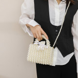 Daily Solid Color Pearls Decor Bags