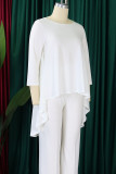 Casual Solid Color Patchwork O Neck Tops