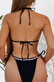 Sexy Strap Design Contrast Swimwears