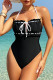 Sexy Solid Color Backless Strap Design Swimwears