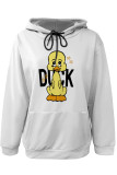Casual Animal Print Draw String Pocket Hooded Tops