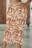 Casual Geometric Print Contrast Skinny High Waist Full Print Bottoms