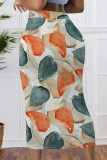 Casual Geometric Print Contrast Skinny High Waist Full Print Bottoms