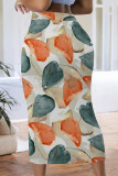 Casual Geometric Print Contrast Skinny High Waist Full Print Bottoms