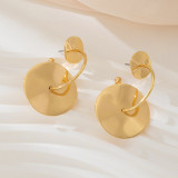 Daily Solid Color Round Earrings