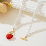 Daily Heart Shaped Pearls Decor Necklaces