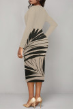 Casual Floral Print Ruched Contrast V Neck Printed Dresses