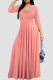 Casual Solid Color Patchwork V Neck Long Dresses