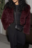 Casual Solid Color Patchwork Cardigan Collar Outerwear