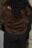 Casual Solid Color Patchwork Cardigan Collar Outerwear