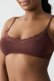 Daily Solid Color Lace Patchwork Bustiers