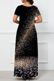 Casual Floral Print Stripe Pocket Contrast V Neck Printed Dresses