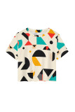 Casual Print Patchwork O Neck T-Shirts