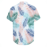 Casual Vacation Floral Print Pocket Buttons Turndown Collar Tops