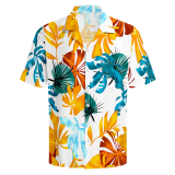 Casual Vacation Floral Print Pocket Buttons Turndown Collar Tops