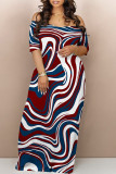 Sexy Geometric Print Contrast V Neck Printed Dresses