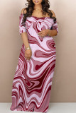 Sexy Geometric Print Contrast V Neck Printed Dresses