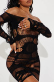 Sexy Solid Color Ripped Lingerie