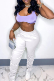 Sexy Solid Patchwork Skinny Mid Waist Pencil Solid Color Bottoms