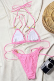 Sexy Solid Color Strap Design Swimwears