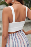 Sexy Solid Color Patchwork Ruched Tops