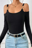 Sexy Simplicity Solid Metal Accessories Decoration Square Collar Tops