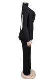 Sexy Solid Color Hot Drill V Neck Bodycon Jumpsuits
