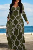 Casual Zebra Print Snakeskin Print Pocket Contrast O Neck Printed Dresses