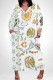 Elegant Floral Print Pocket Contrast V Neck Printed Plus Size Dresses