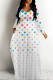 Casual Colorblock Flowers Print Pocket Contrast O Neck Printed Dresses
