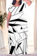 Casual Geometric Print Pocket Contrast O Neck Printed Plus Size Dresses