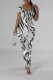 Casual Leopard Print Tiger Stripes Contrast O Neck Printed Short Sleeve Dress