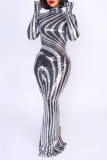 Sexy Casual Patchwork Sequins Slit Hooded Long Dresses