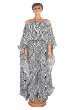 Elegant Print Asymmetrical Off the Shoulder Plus Size Three Pieces
