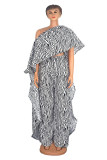 Elegant Print Asymmetrical Off the Shoulder Plus Size Three Pieces