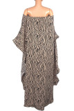 Elegant Print Asymmetrical Off the Shoulder Plus Size Three Pieces
