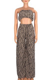 Elegant Print Asymmetrical Off the Shoulder Plus Size Three Pieces