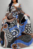 Casual Snakeskin Print Leopard Tiger Stripes Pocket With Belt Contrast O Neck Printed Dresses
