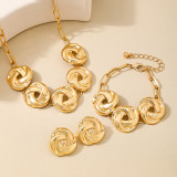Casual Daily Solid Color Chains Necklaces Bracelets Earrings Three Piece Set